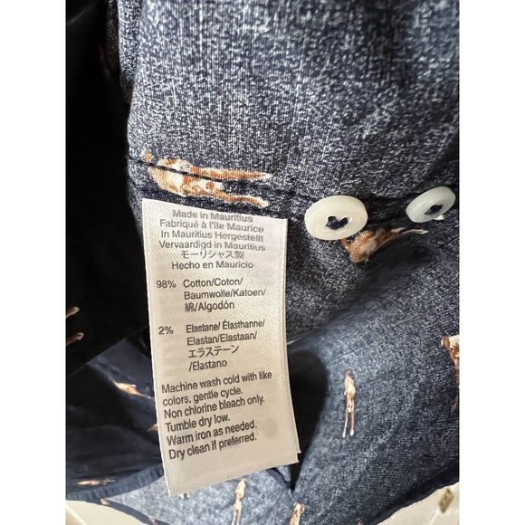 J.Crew‎ Men’s Navy Dog Button Down Long Sleeve Shirt Size XL - Picture 6 of 10